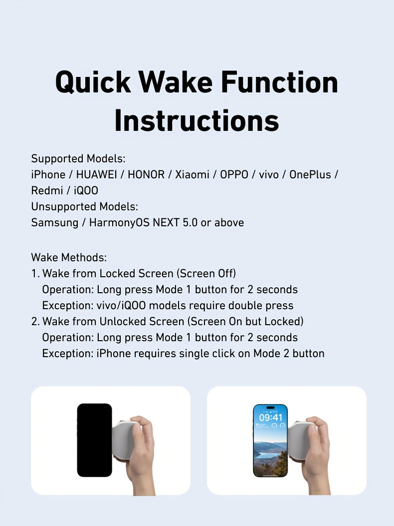 Poignée d'appareil photo magnétique pour iPhone et Android avec bouton d'obturateur sans fil détachable