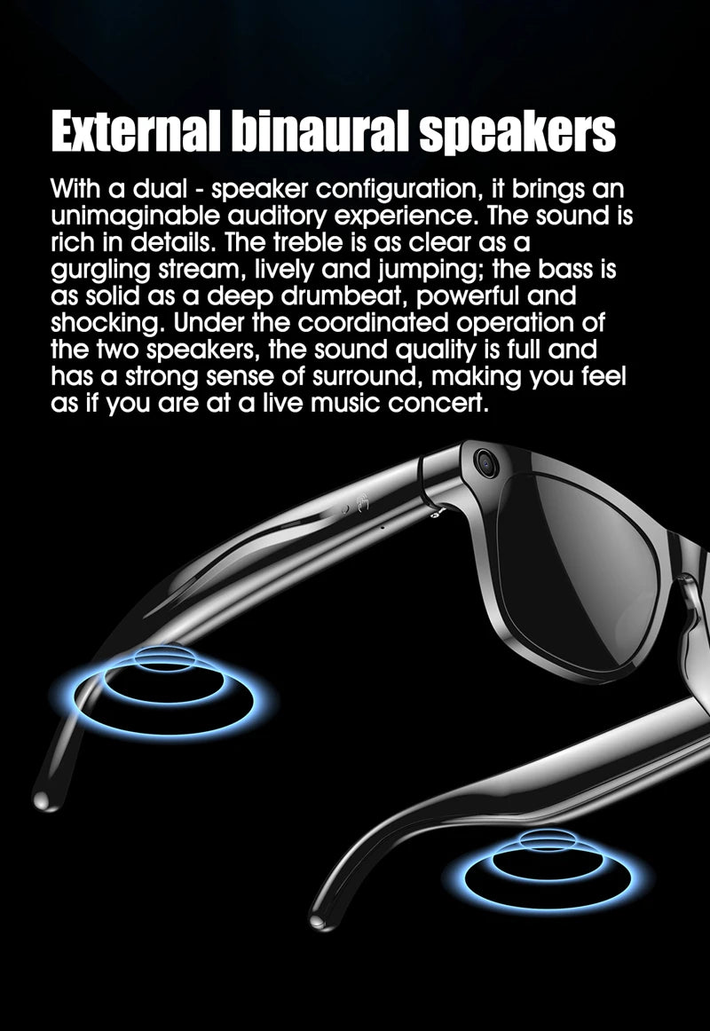 Lunettes photochromiques intelligentes 4K avec IA