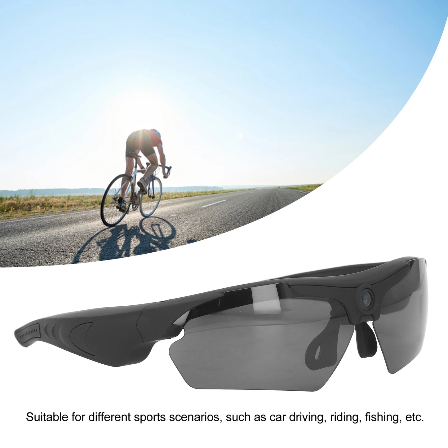 Lunettes de soleil avec caméra, enregistrement vidéo Full HD 1080p