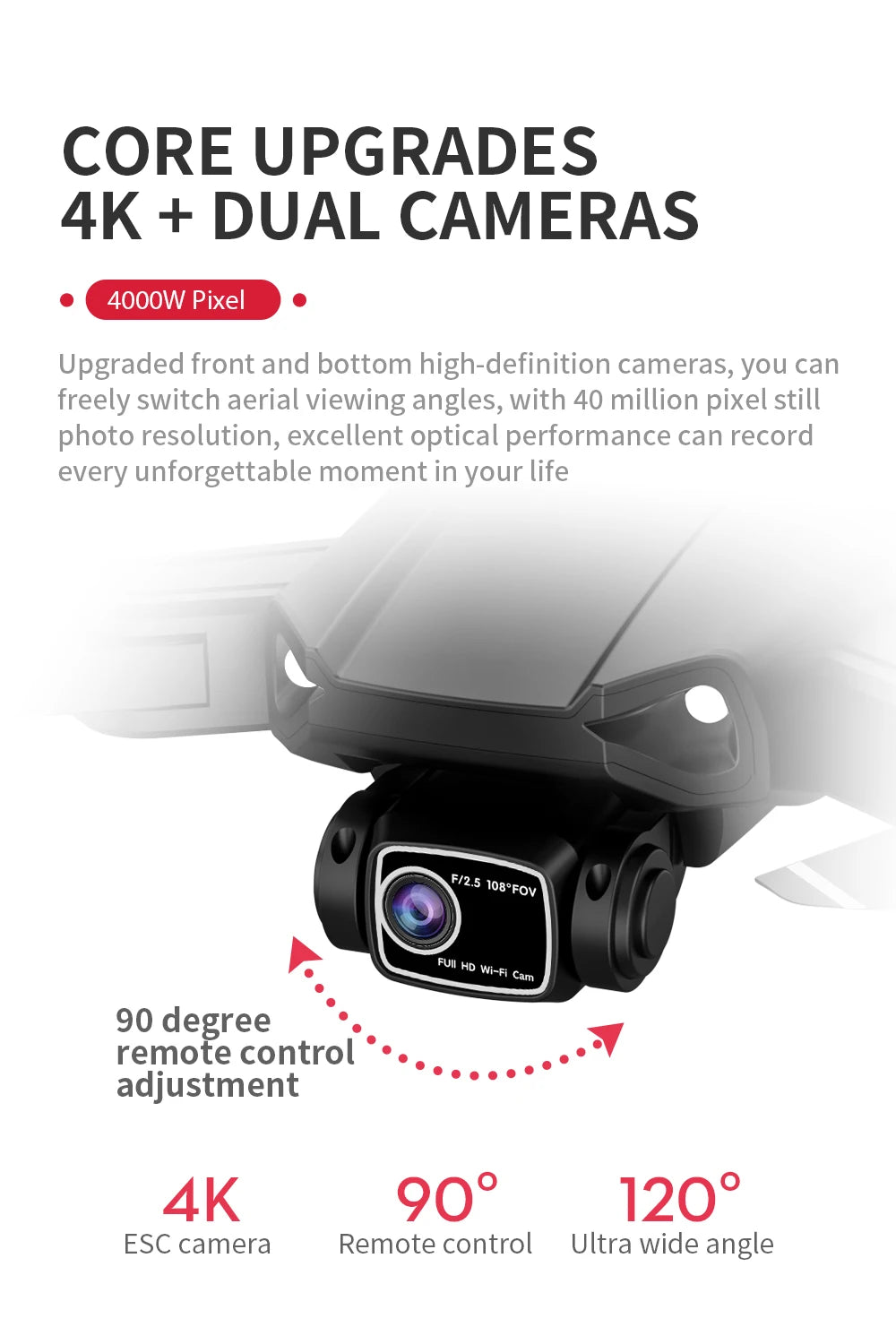 Drone GPS LYZRC L900 PRO SE 4K professionnel