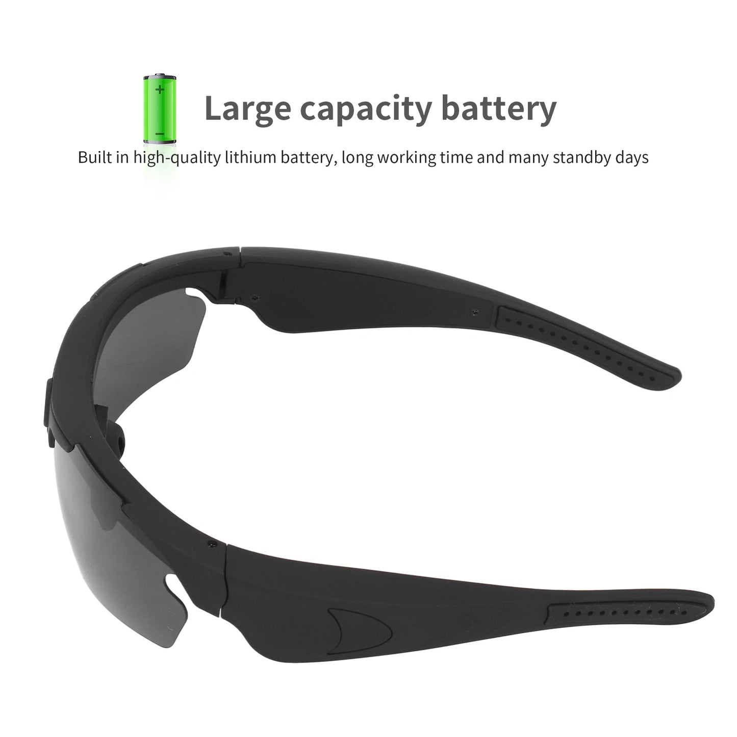 Lunettes de soleil avec caméra, enregistrement vidéo Full HD 1080p