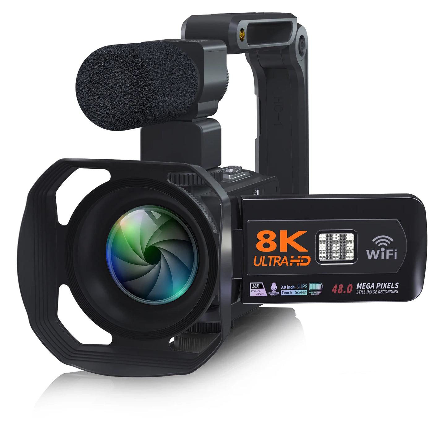 Caméra vidéo numérique HDR 8K, vision nocturne, webcam WIFI 48 MP