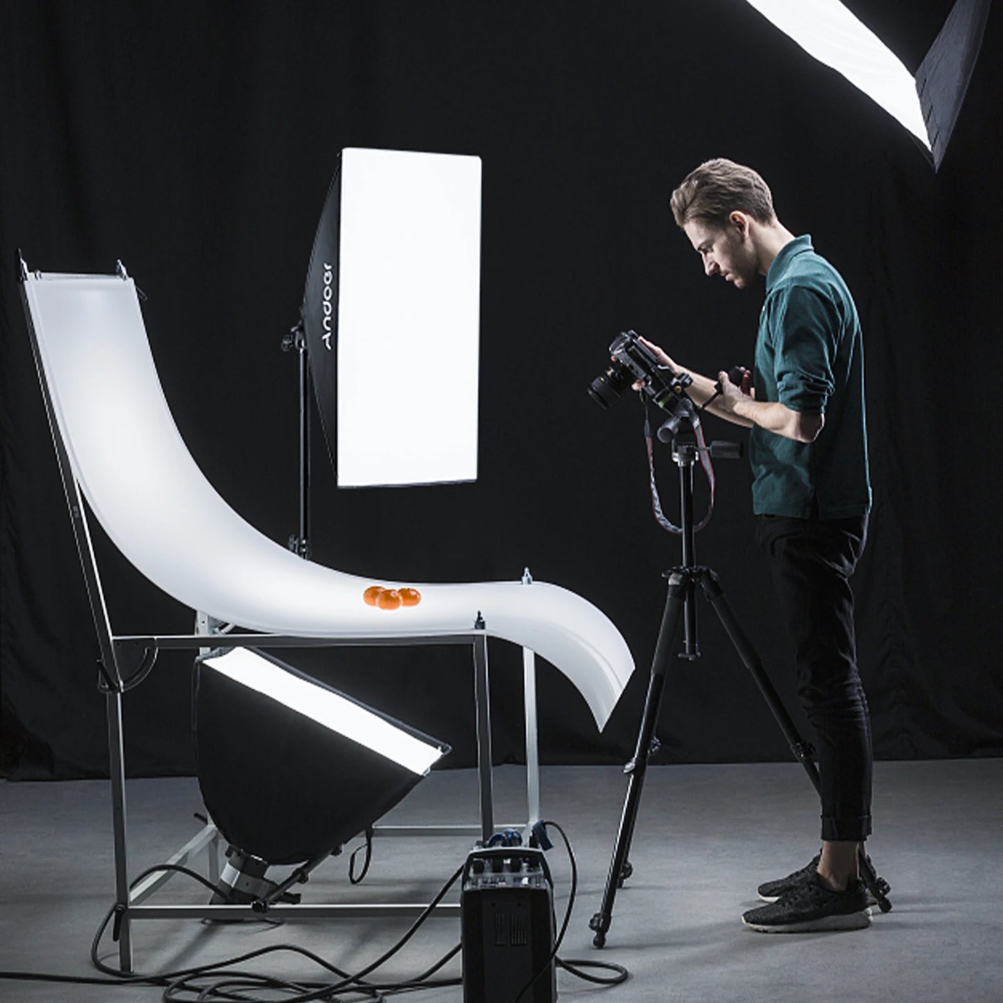 Kit d'éclairage pour studio photo, boîte à lumière avec LED bicolore 85 W 2800 K-5700 K