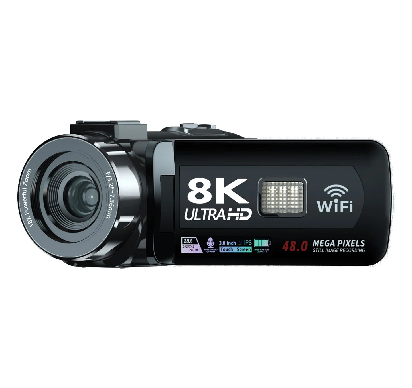Caméra vidéo numérique HDR 8K, vision nocturne, webcam WIFI 48 MP