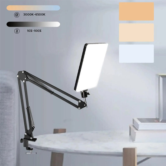 Lampe LED pour photographie, avec support à bras ciseaux