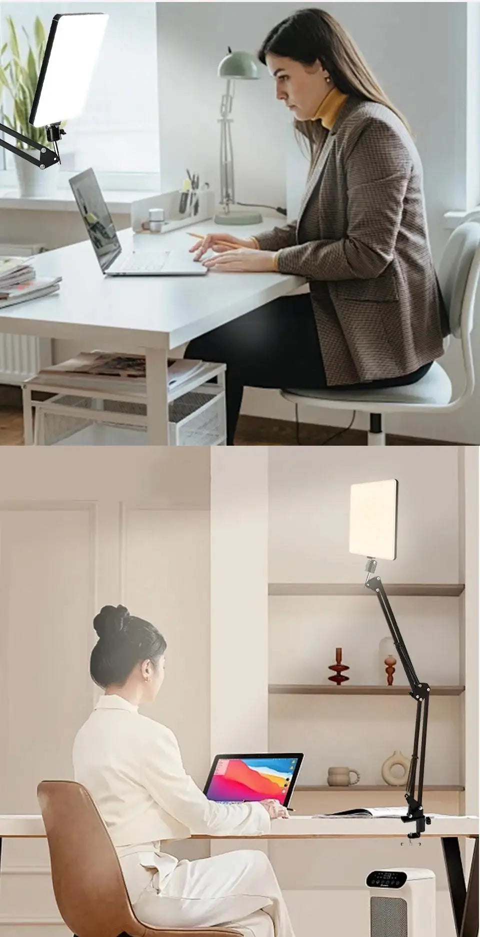 Lampe LED pour photographie, avec support à bras ciseaux
