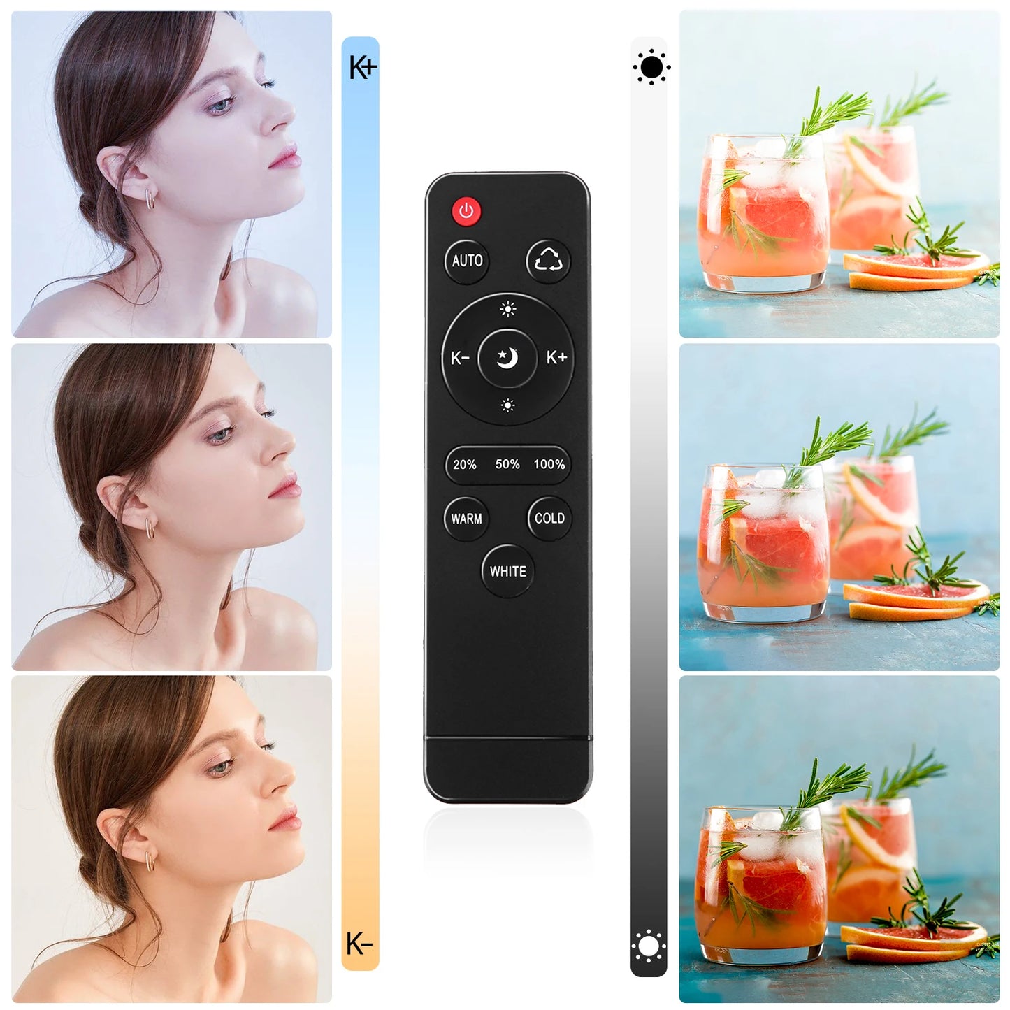 Kit d'éclairage pour studio photo, boîte à lumière avec LED bicolore 85 W 2800 K-5700 K