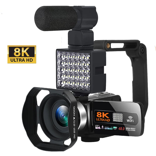 Caméra vidéo numérique HDR 8K, vision nocturne, webcam WIFI 48 MP