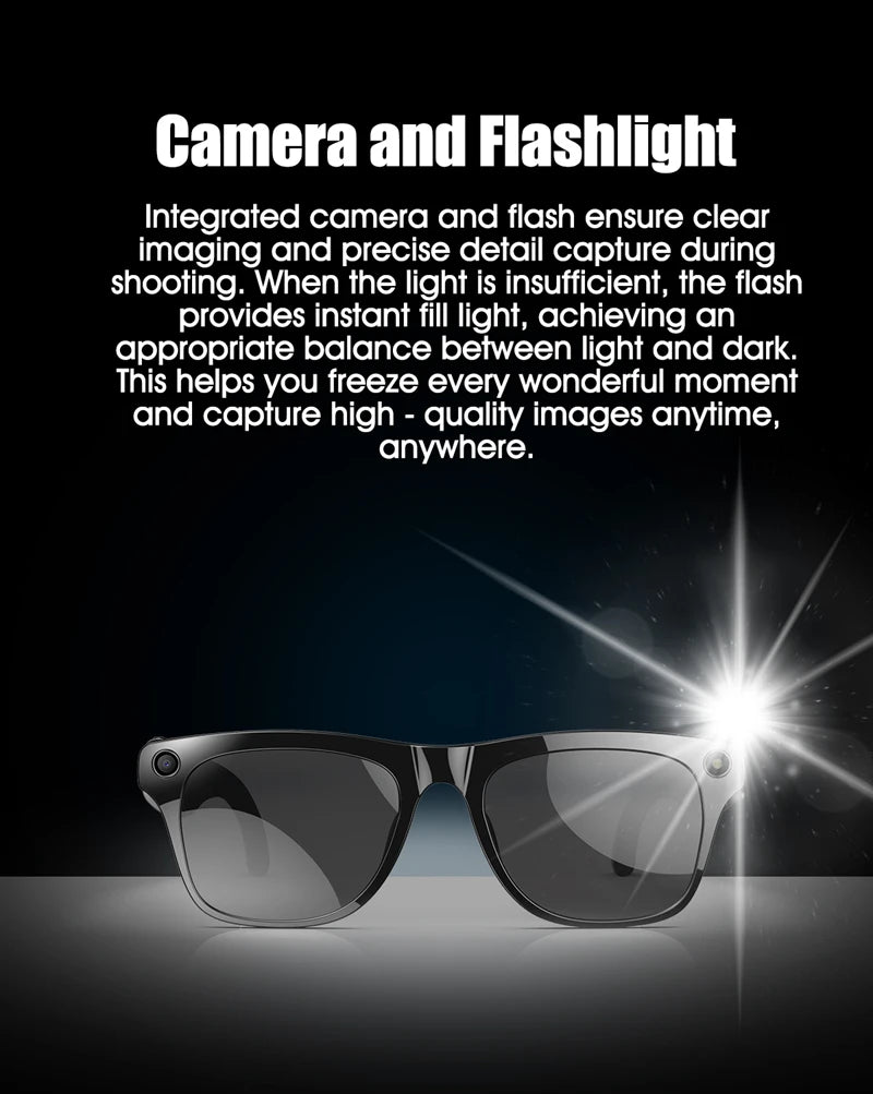 Lunettes photochromiques intelligentes 4K avec IA