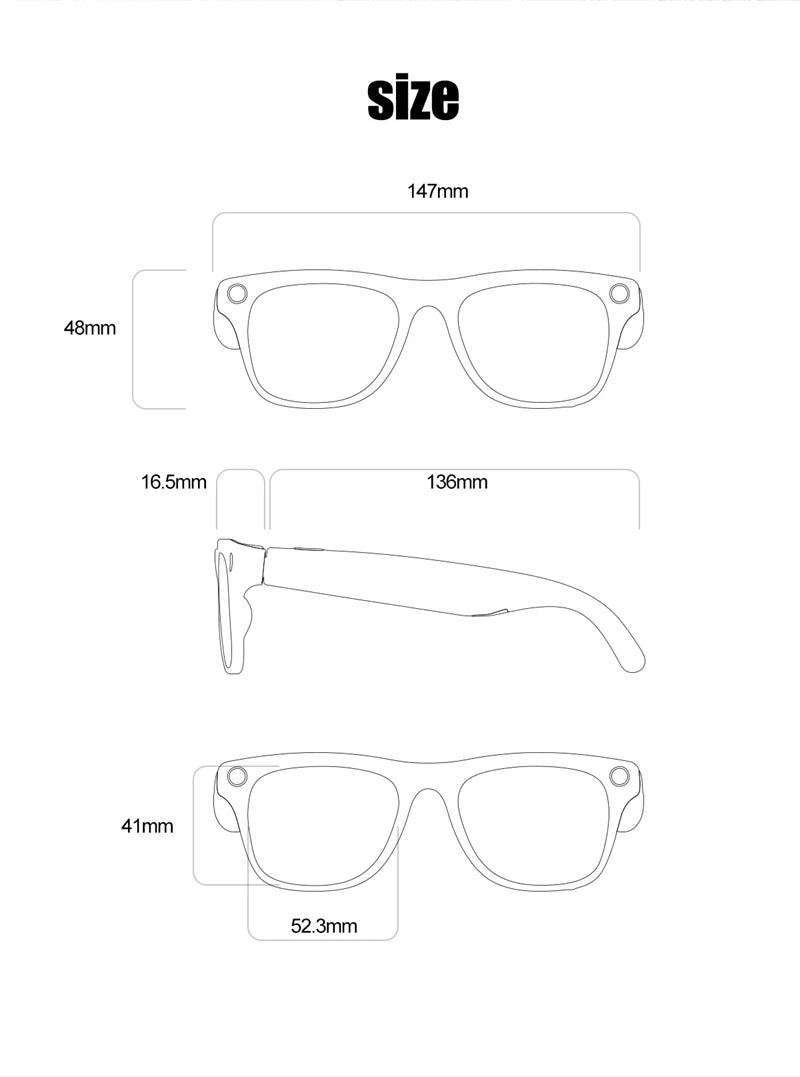 Lunettes photochromiques intelligentes 4K avec IA