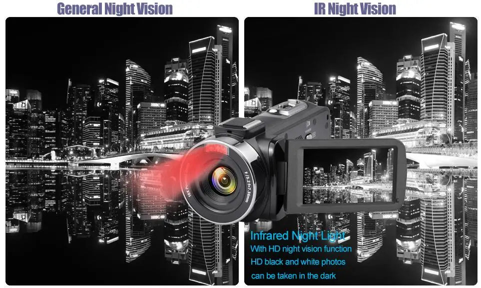 Caméra vidéo numérique HDR 8K, vision nocturne, webcam WIFI 48 MP