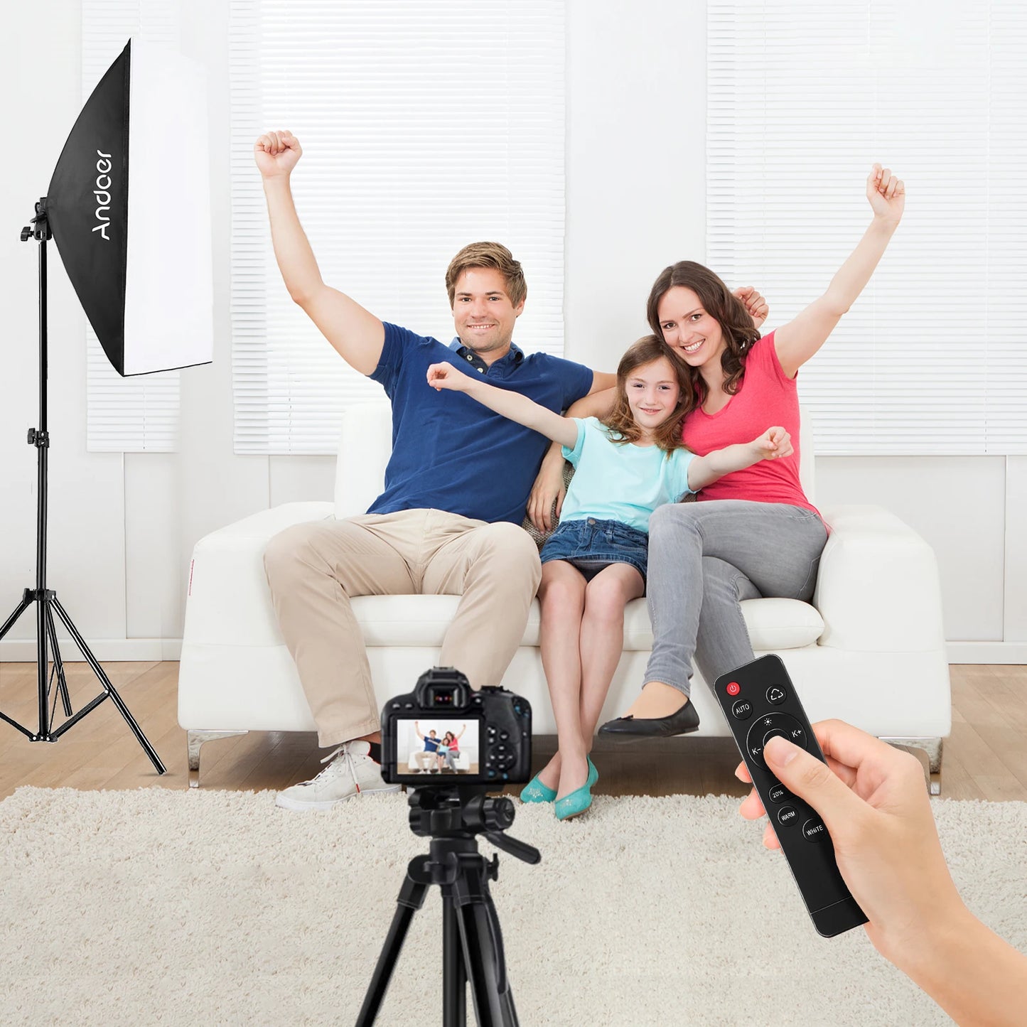 Kit d'éclairage pour studio photo, boîte à lumière avec LED bicolore 85 W 2800 K-5700 K