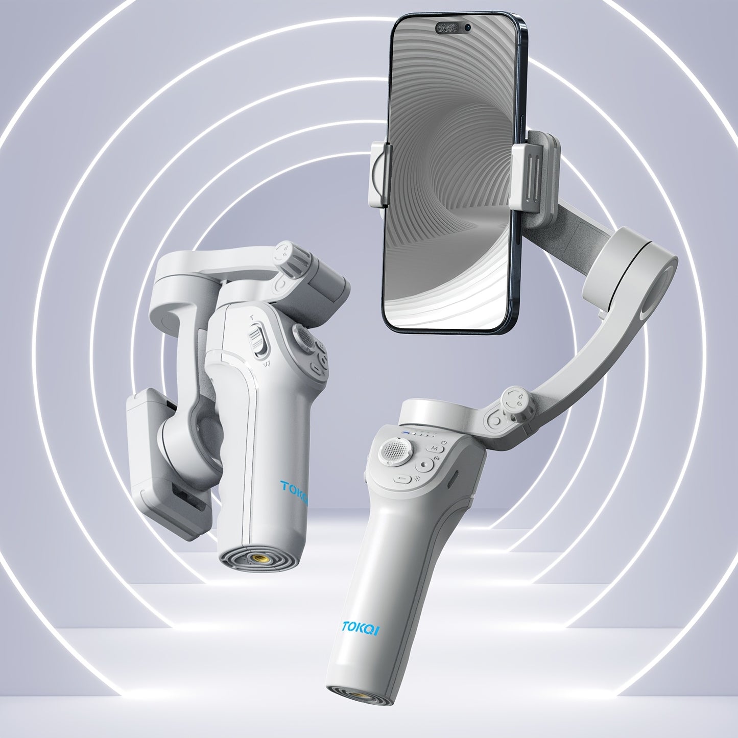 Cardan de suivi du visage avec IA, stabilisateur rotatif à 360°